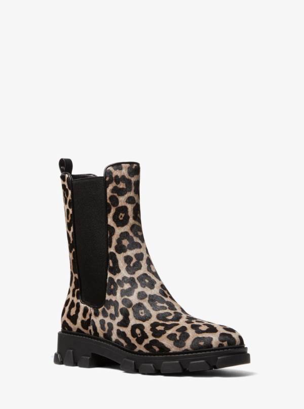 Damske Clenkove Cizmy Michael Kors Ridley Leopard Print Calf Hair Čierne - Topanky Michael Kors Lacne | ZFXSQ-8637